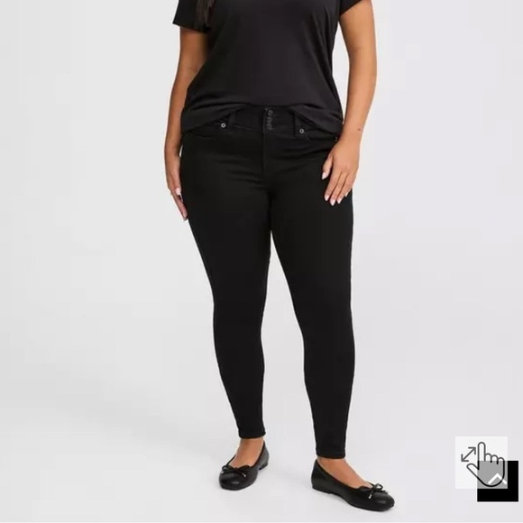 Torrid Jegging Skinny Super Soft High Rise Jeans Black 16R - Picture 1 of 12
